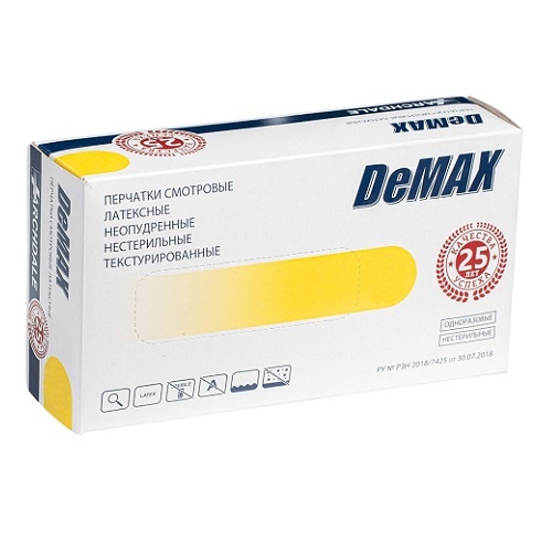 Перчатки латексные DeMAX / Демакс (размер L, 50 пар) Archdale