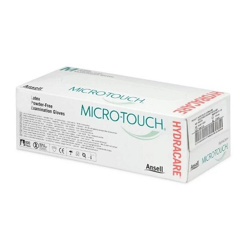 Перчатки латексные Micro-Touch HydraCare c увлажнителем глицерин (S, 50 пар) Ansell