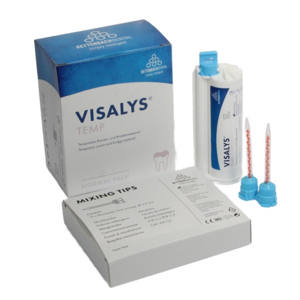 Visalys Temp, цвет A1, для временных коронок и мостов, картридж, 50мл и 15насадок