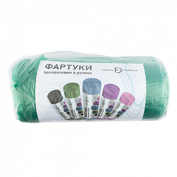 Фартуки полиэтиленовые в рулоне (зеленые, 60 х 101 см, 200 шт) Dental Formula